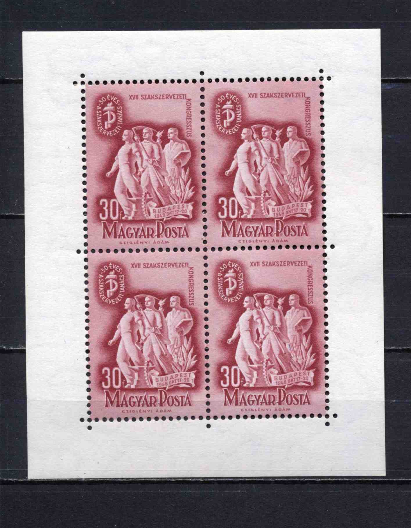 1948 Szakszervezet kisív postatiszta kat MPIK 2025