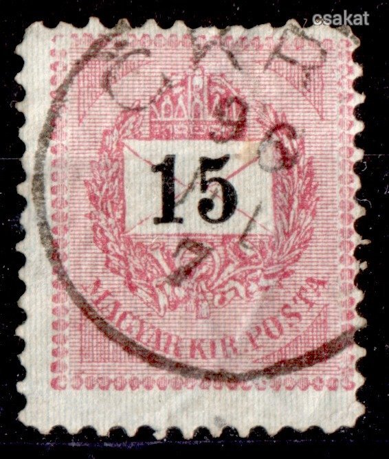 1889 feketeszámú krajcáros ritkább ÖKRÖS bélyegzés Partium Romania Gudlin E3.20 / 100p (b62)