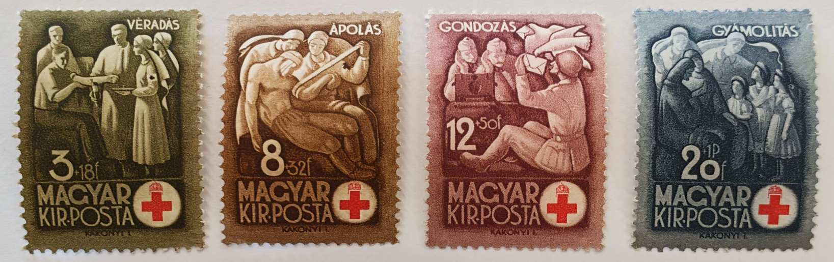 1942 Vöröskereszt (I.) Teljes Bélyegsor (**)