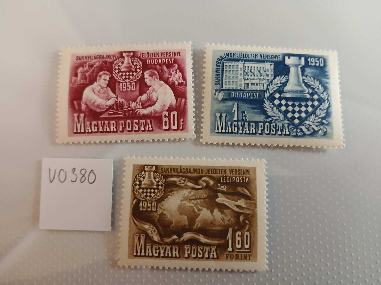 V0380 Magyar bélyeg 1950 1148-1150  Sakk postatiszta - kat.ár 2500 HUF  