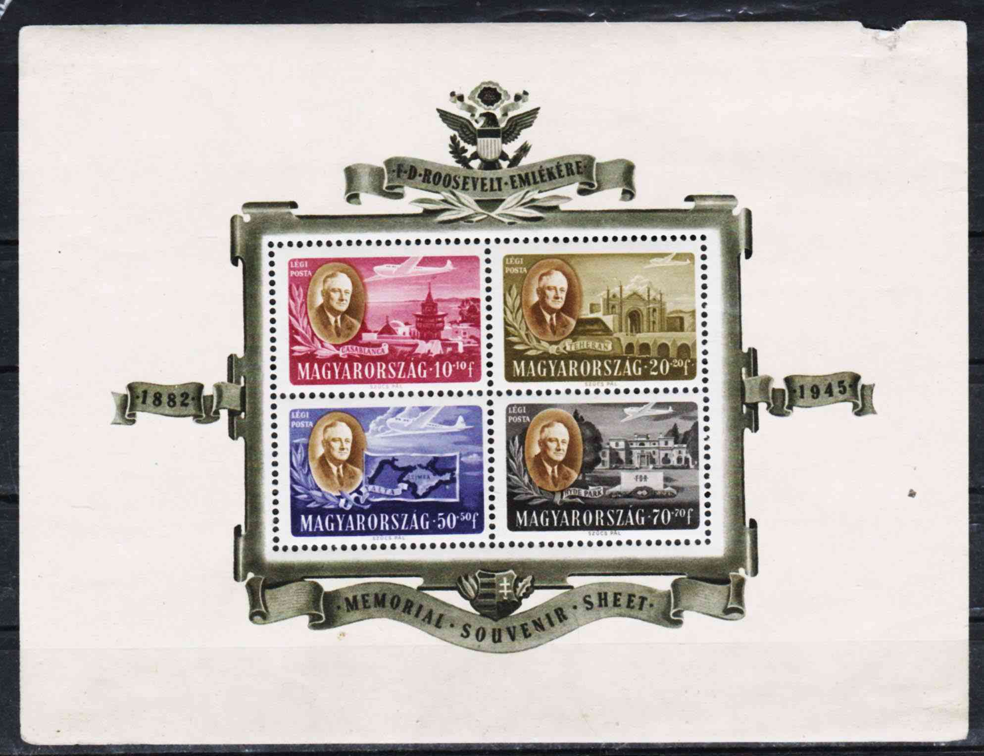 1947 MAGYARORSZÁG ROOSEVELT BLOKK 10**