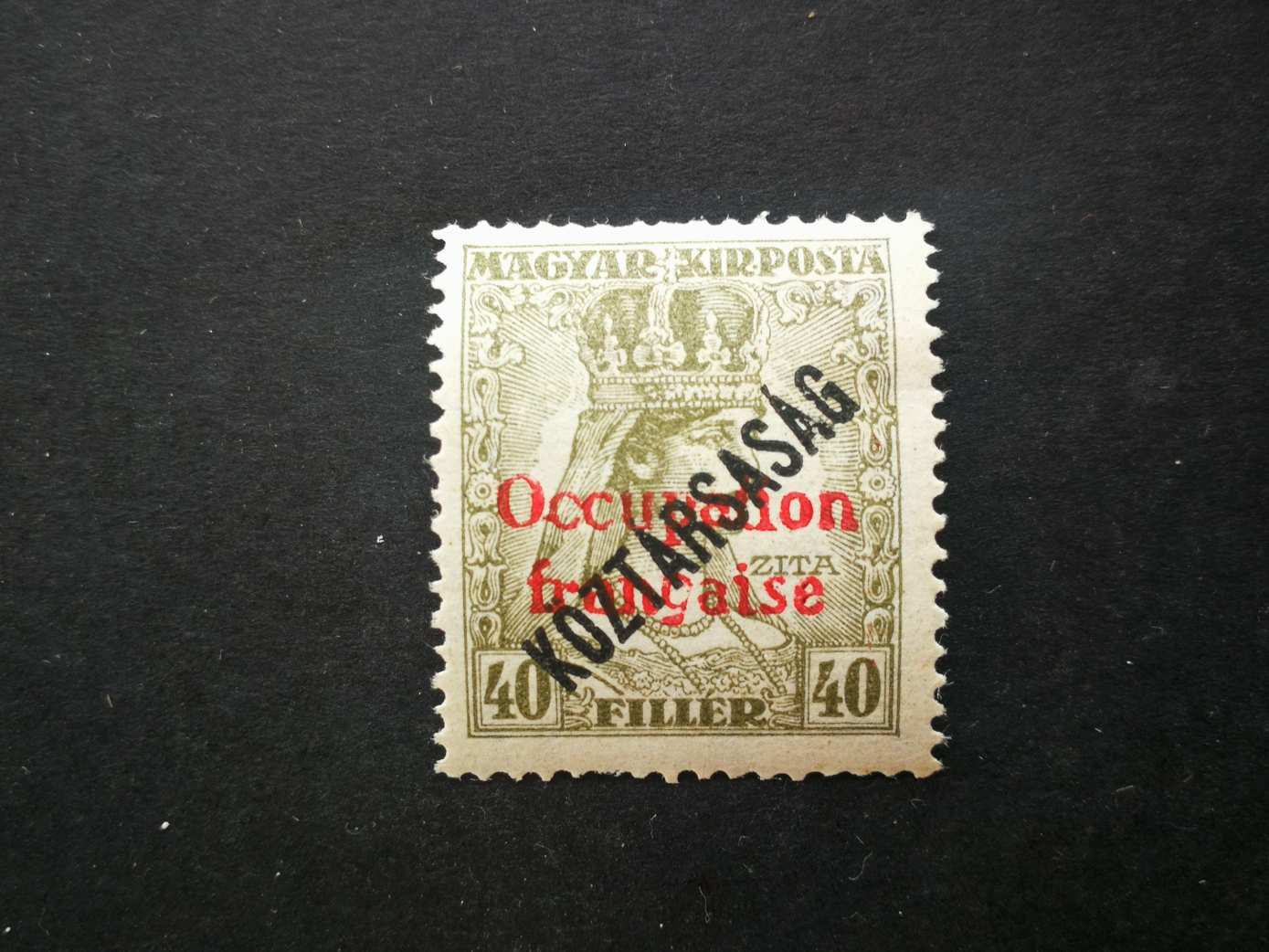 Magyarország 1919 Arad - francia megszállás Zita/Köztársaság 40 F