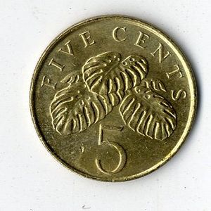 Szingapúr alubronz 5 Cent 1995