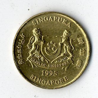 Szingapúr alubronz 5 Cent 1995