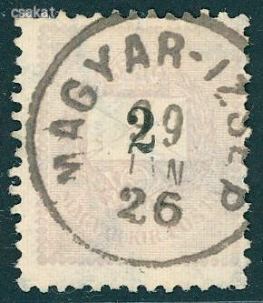 1889 feketeszámú krajcáros MAGYAR-IZSÉP bélyegzés Zemplén Slovakia Gudlin E3.20 / 80p (d74)