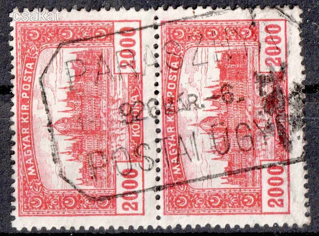 1926 PARASZNYA postai ügynökség bélyegzés Borsod MPPB PÜ20 / 200p (d06)