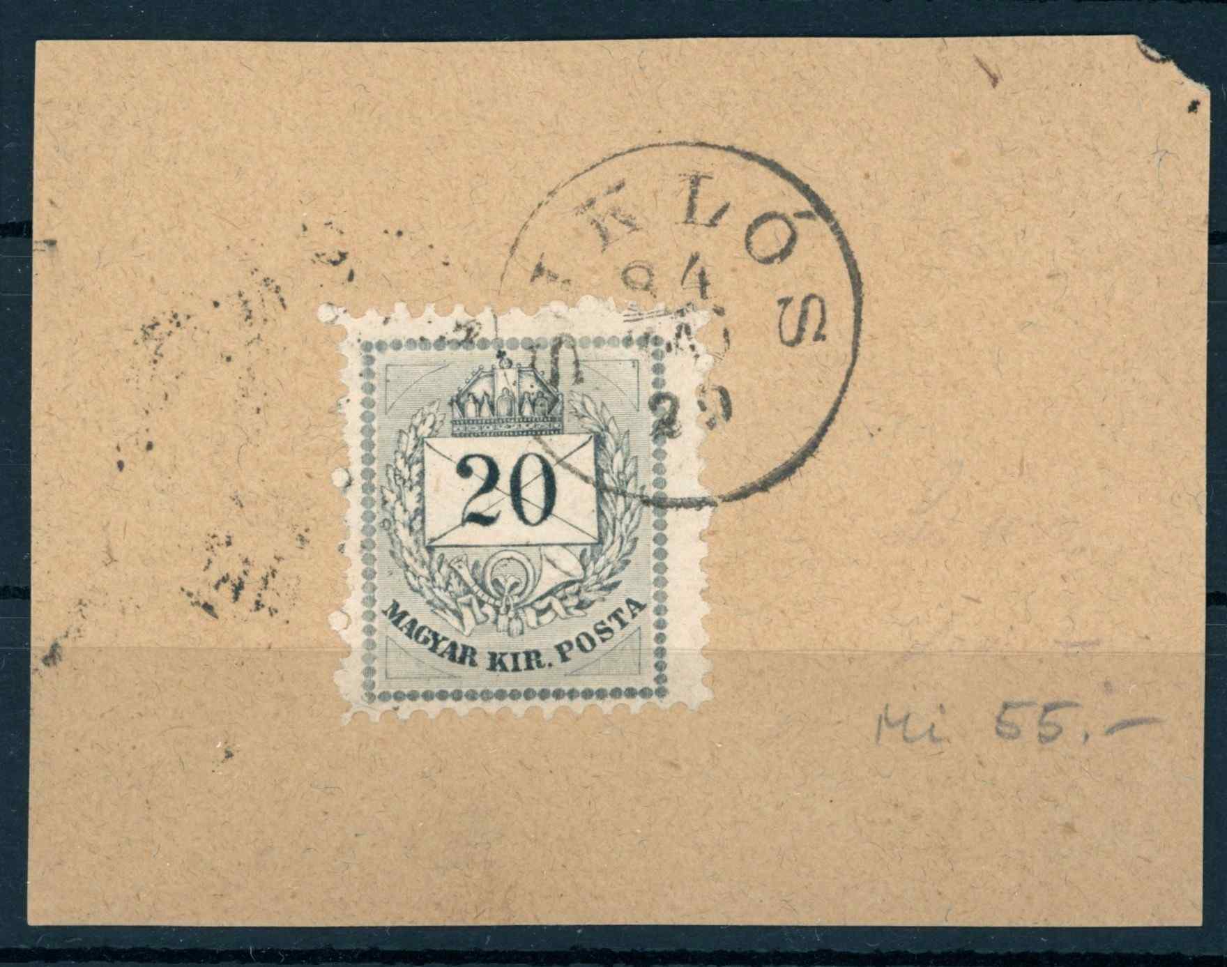 1881 krajcáros SIKLÓS bélyegzés kivágáson Baranya Gudlin E3.20 / 30 pont (e51)