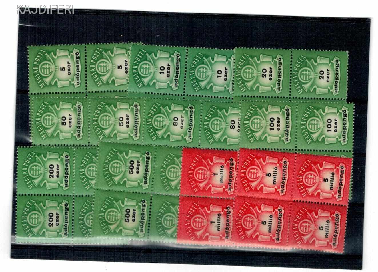 1946 adópengő négyes tömb postatiszta