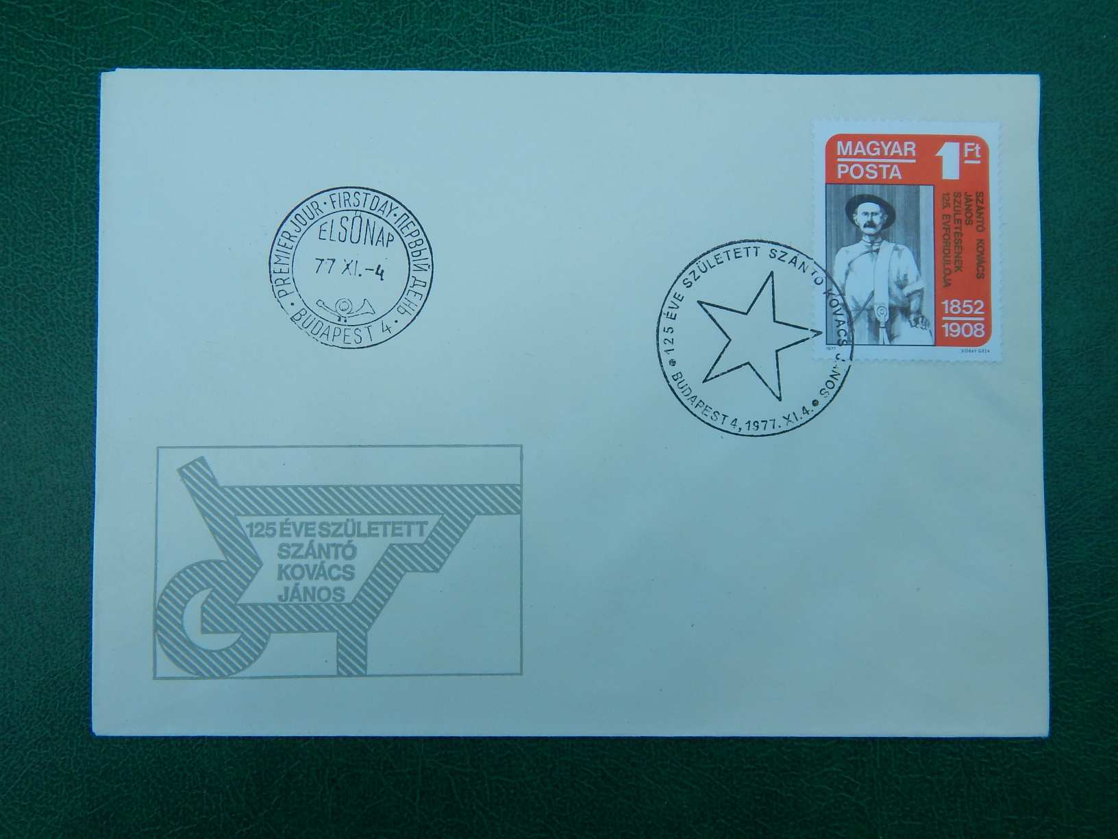 FDC pár: 1977. Munkásmozgalom (III.) sor 2 borítékon - Szabó Ervin, Szántó Kovács János