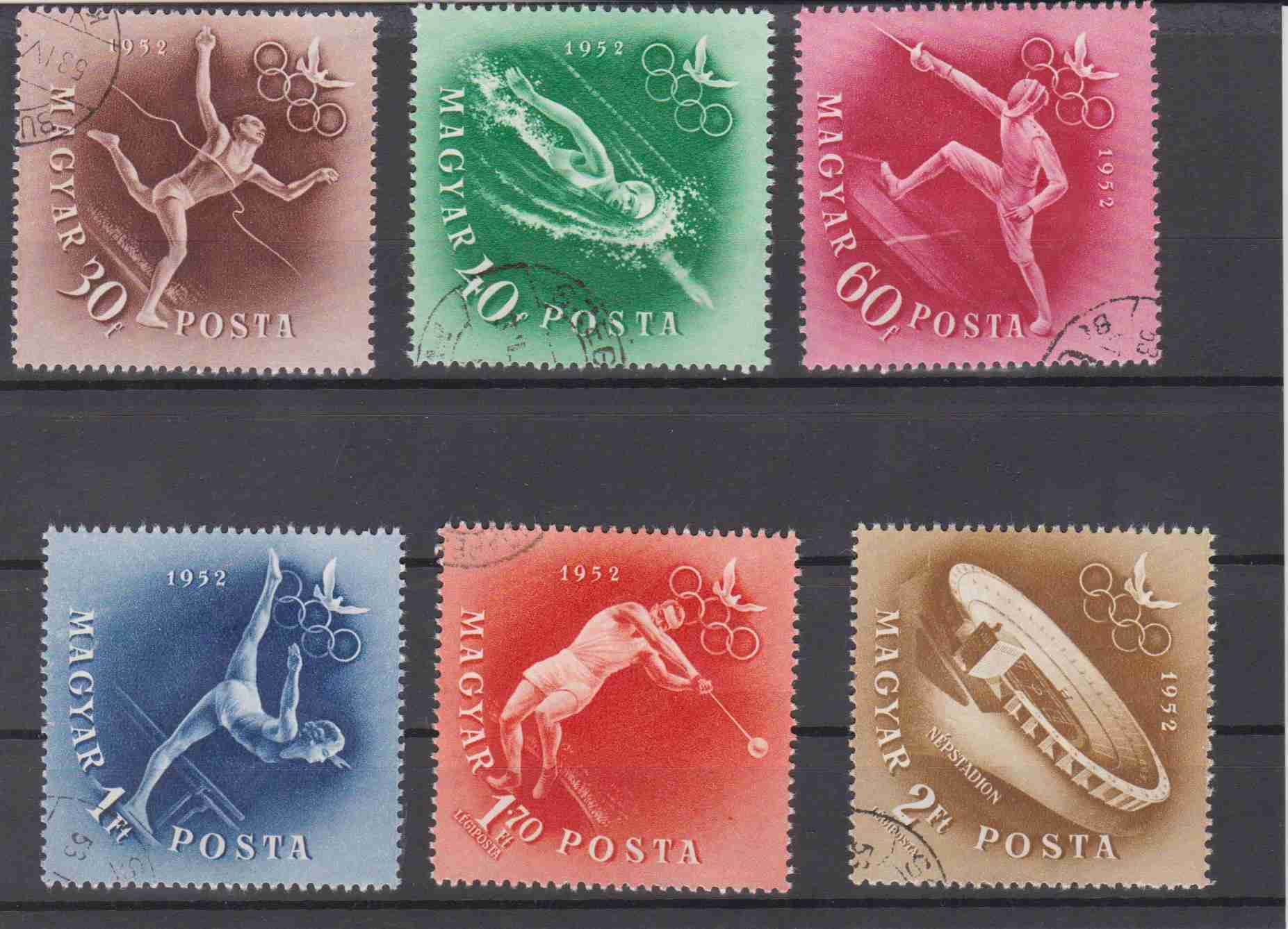 Magyarország 1952  Olimpia (I.) sor  bélyegzett