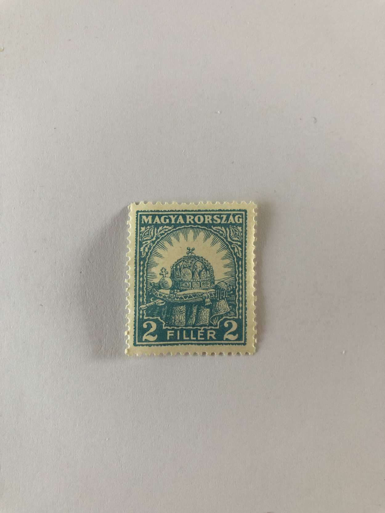 Magyar Kir. Posta posta tiszta bélyeg 2 fillér vízjel négyszeres kettős kereszt 14. 1928 1 darab