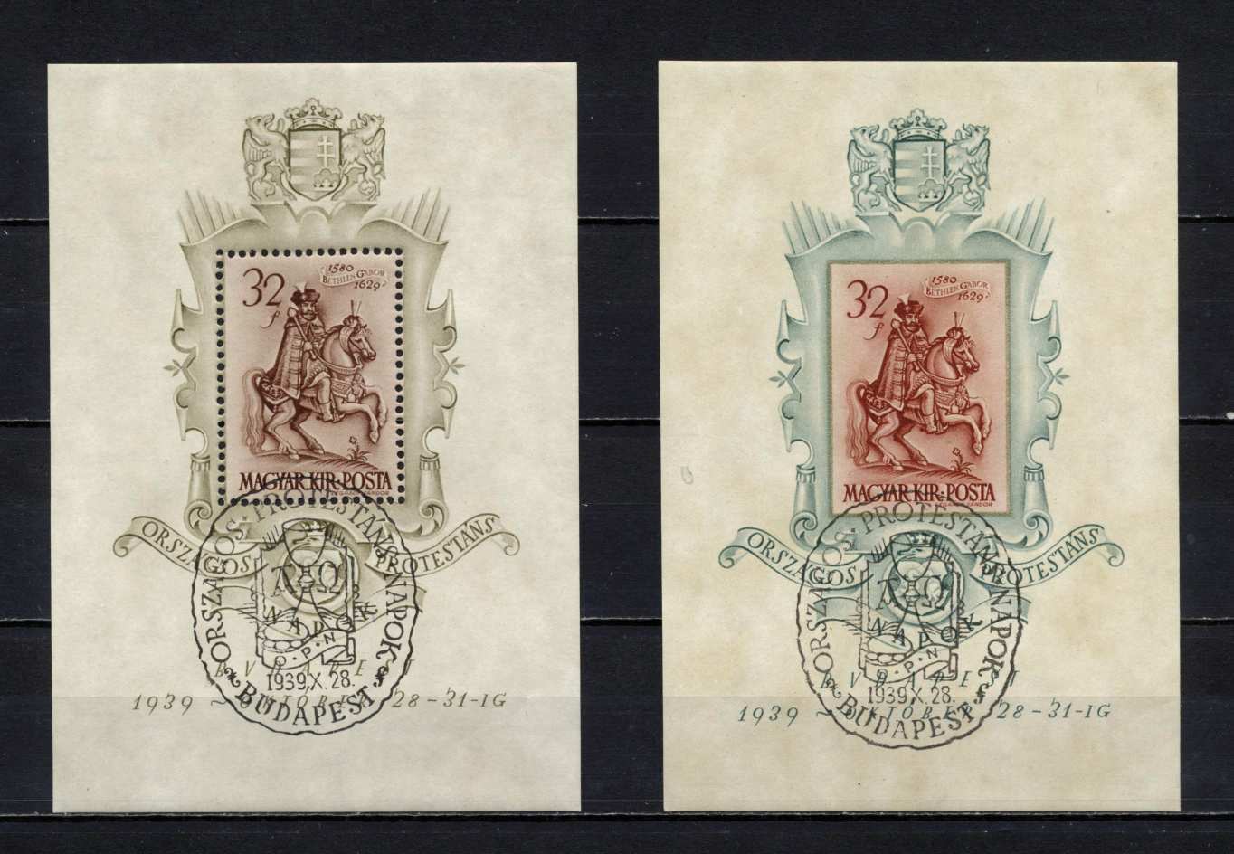 1939 Bethlen blokkpár alkalmi bélyegzéssel kat. 12 000 Ft
