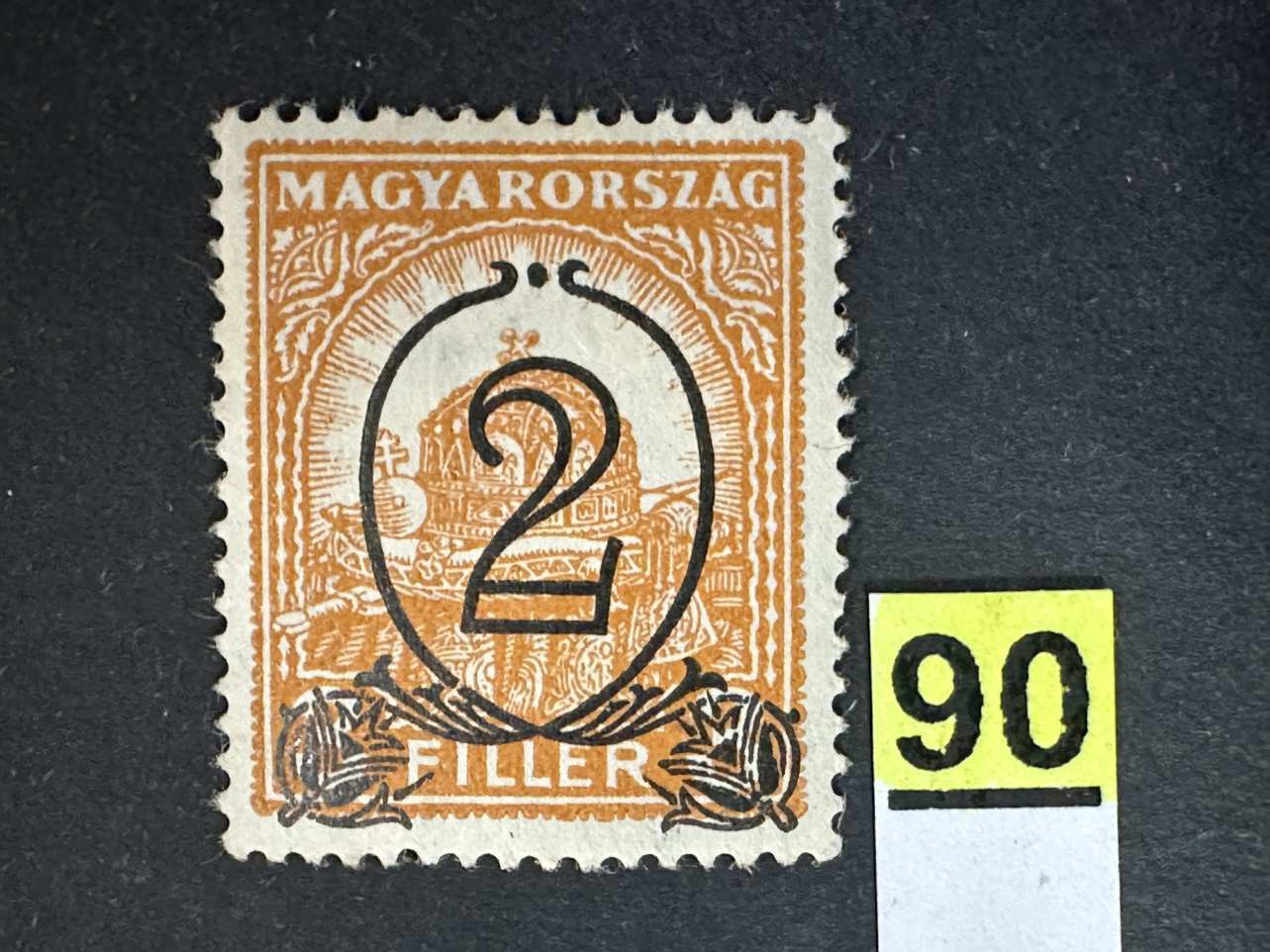 Magyarország 1931 kisegítő portó 14-14 1/4 fogazással postatiszta bélyeg 3000ft 90