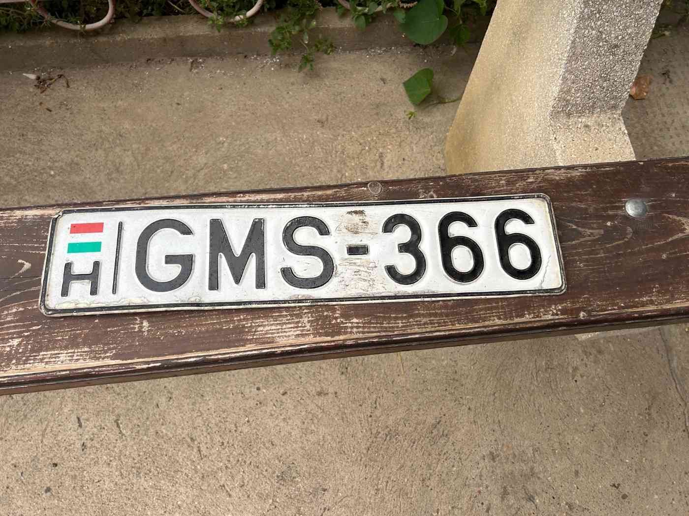 Régi rendszám rendszámtábla