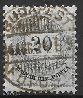 1881 Szinesszámú krajcár 20 kr 12:11 3/4 foggal (2500)