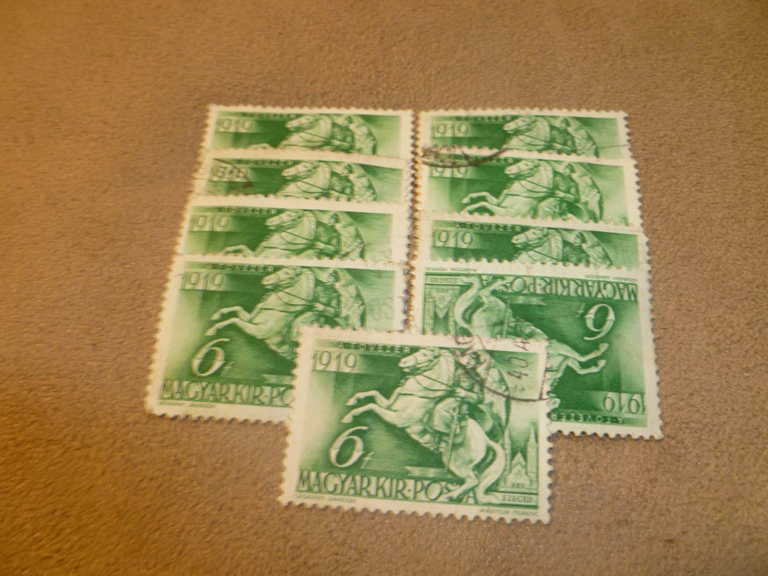 1919 Korona fillér 6 fillér 9 db pecsételt (X16