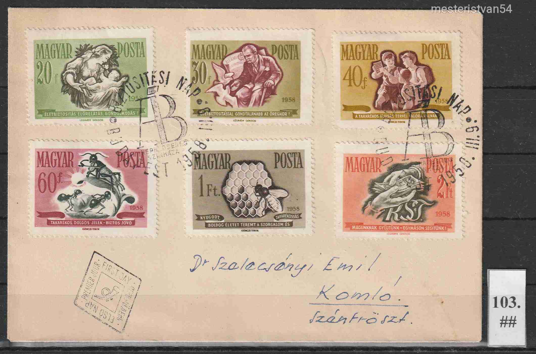 1958.Takarékosság és Biztosítás FDC ##-103