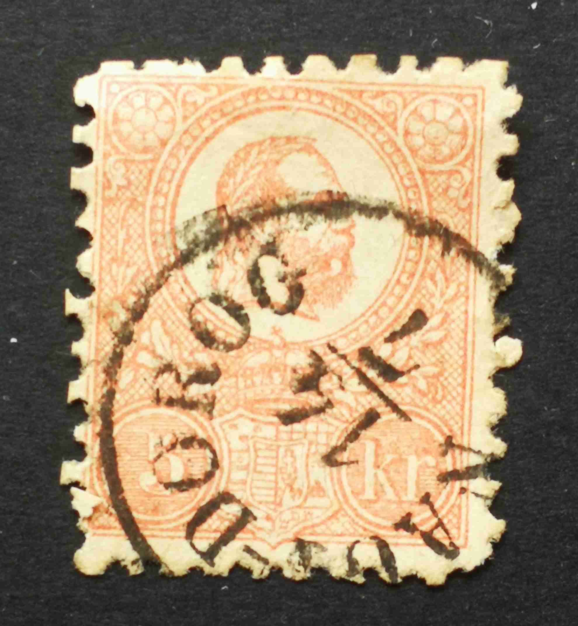 Magyarország 1871 Kőnyomat 5 Kr NAGY-DOROG beszakadás H