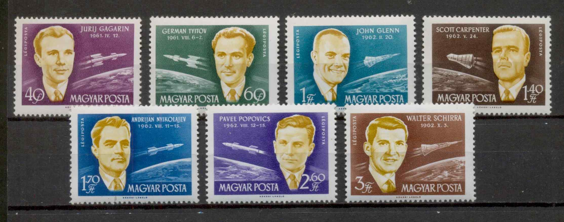 M331 - 1962 Magyar Urhajosok teljes legiposta sorozat (7 db) - Postatiszta (MNH**)