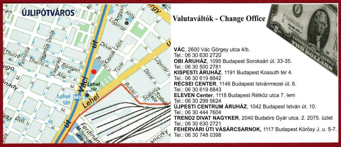 Valutaváltó - LEHEL CSARNOK - reklámpénz