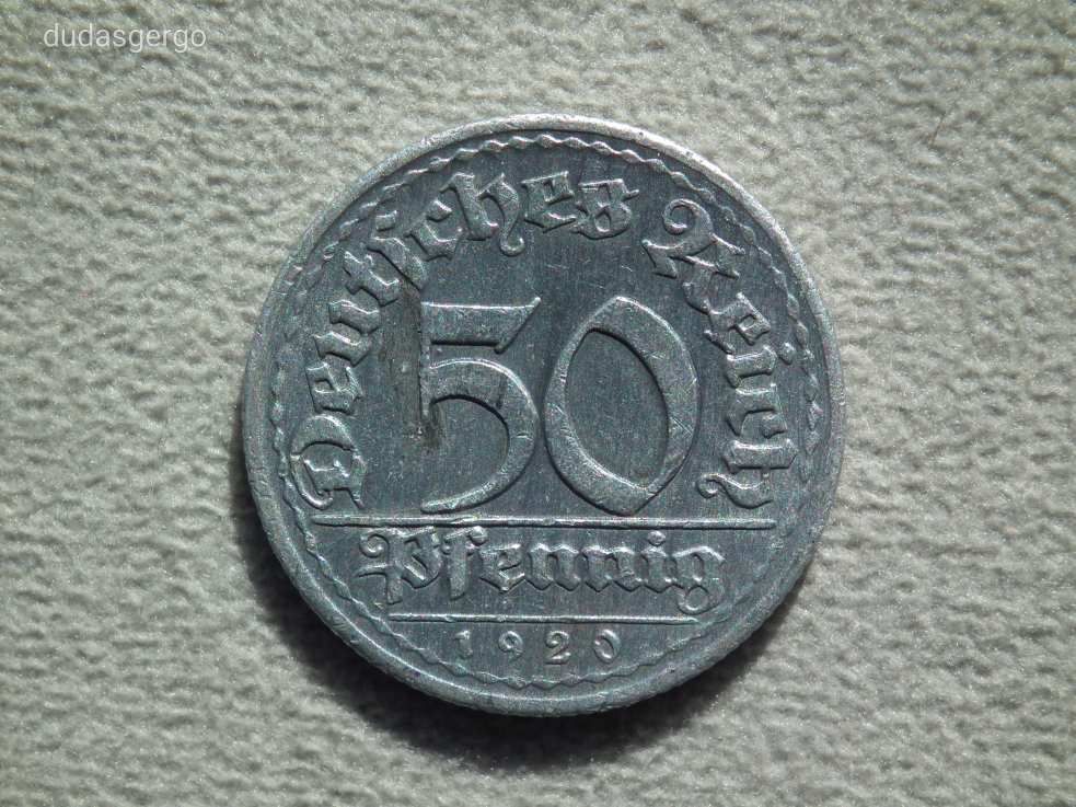 Németország, weimari 50 Pfennig, 1920 E