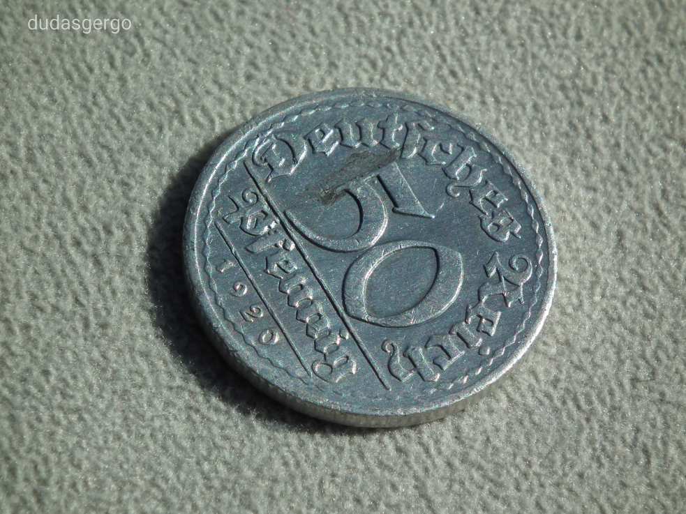 Németország, weimari 50 Pfennig, 1920 E