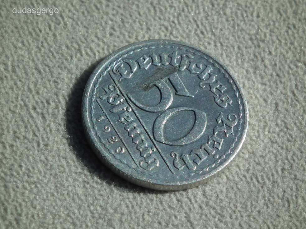 Németország, weimari 50 Pfennig, 1920 E