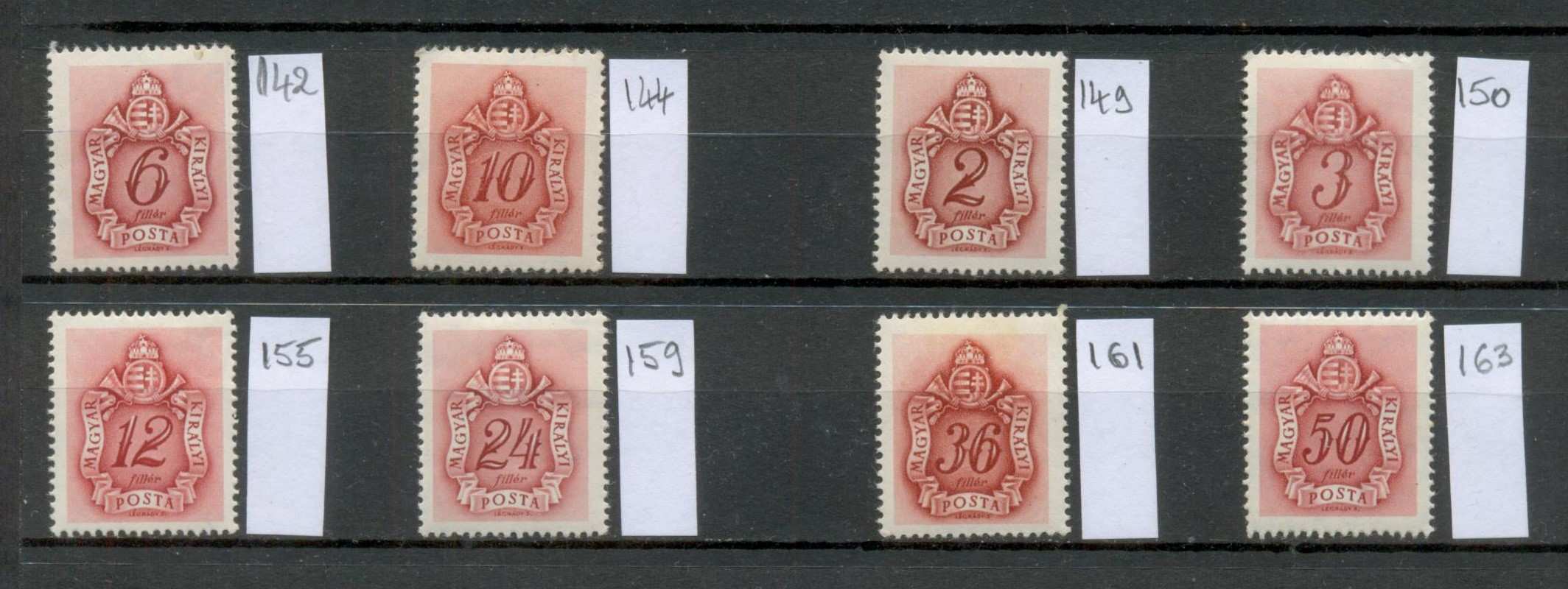 M45 1941 Barnaportó portóbélyeg tétel 8 db különböző címlet postatiszta