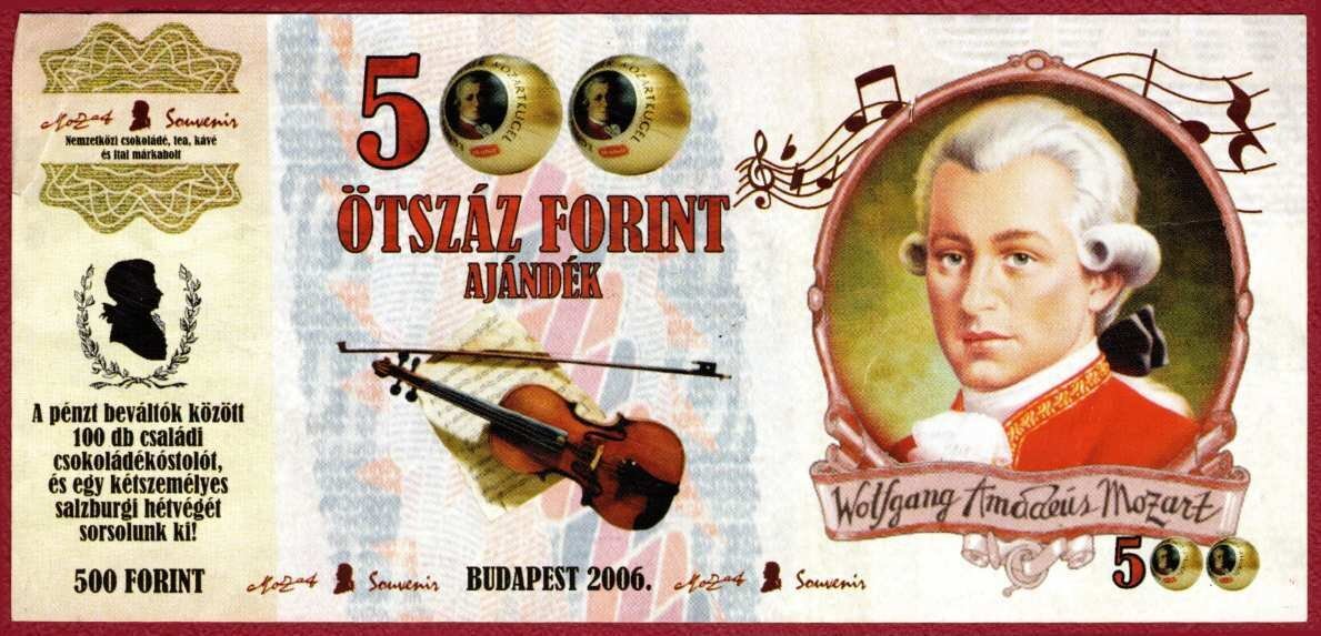 Mozart - reklámpénz