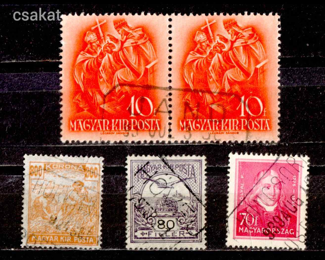 1927+ postaügynökség bélyegzések JÁND / KUNCSORBA / HÖVEJ / HORVÁTNÁDALJA  MPPFB 40p (c82)