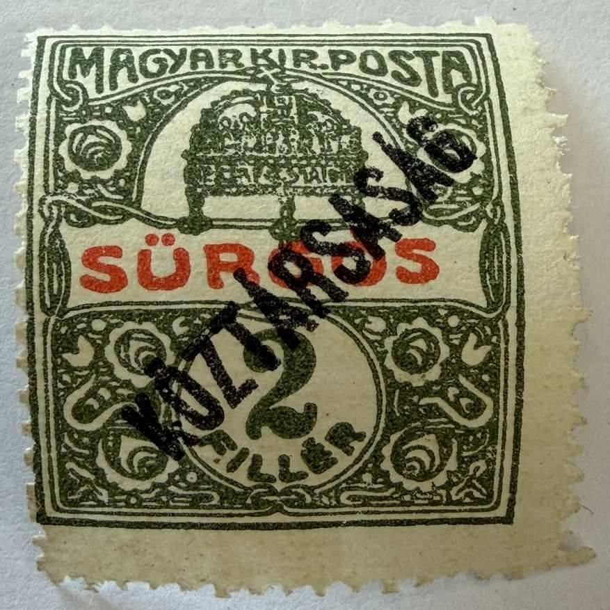 1918 Köztársaság Felülnyomás Sürgősségi Bélyegen (*)