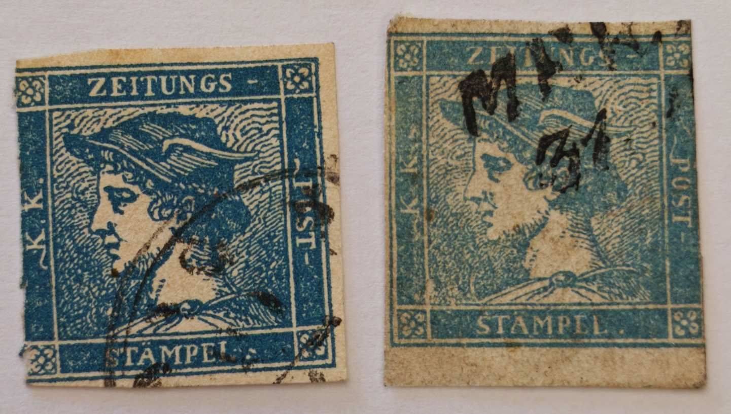 1851 Hírlap Bélyeg Könyvnyomat I-es Típus Két Színeltérés Együtt!!!