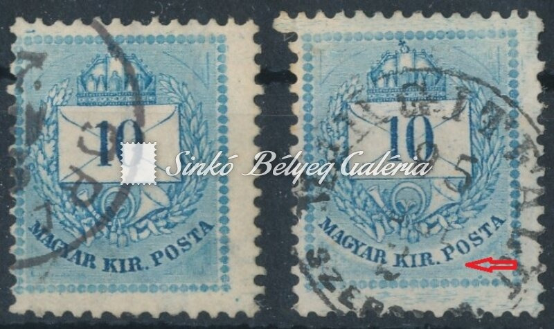 1881. Színesszámú krajcáros 10kr bélyegek