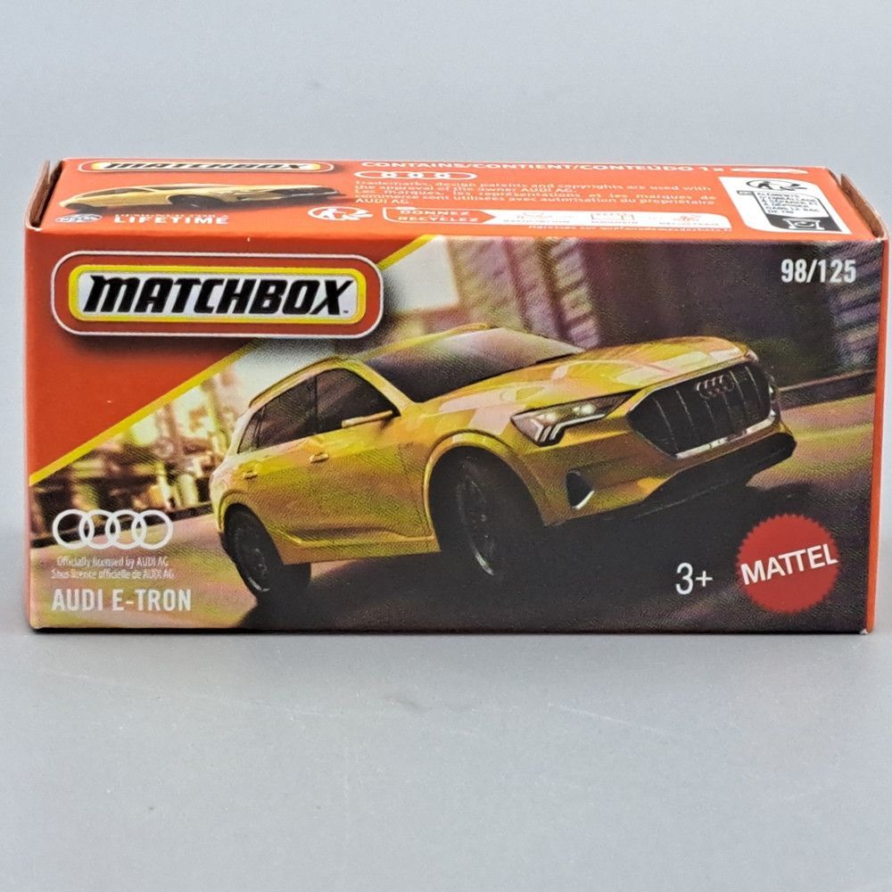 Audi E-tron sárga Matchbox modellautó D