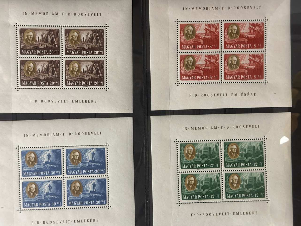 Magyarország 1947 Roosevelt Egyenes Képállású Kisívsor Postatiszta Bélyeg