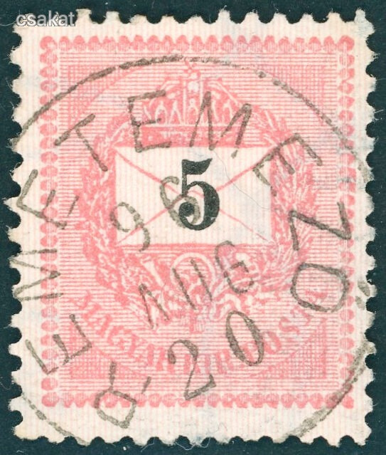1889 feketeszámú krajcáros REMETEMEZŐ bélyegzés Szatmár Gudlin E3.20 / 50p (d70)