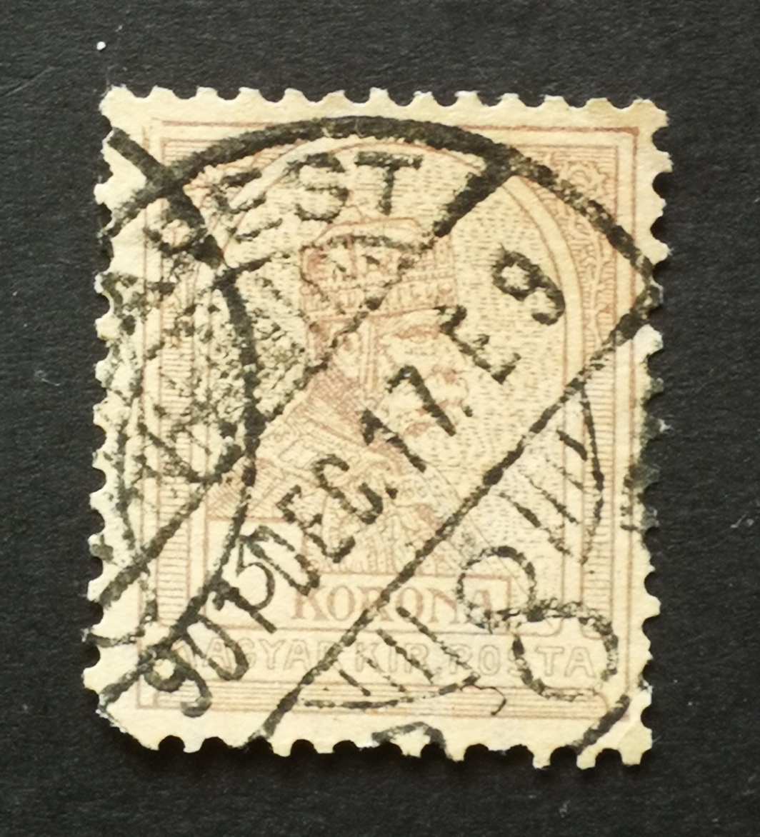 Magyarország 1900 Turul 5 K (BUD)APEST sarokhiány H