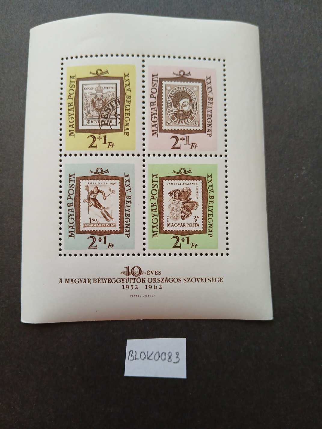BLOK0083 Magyar bélyeg 1962 1921 postatiszta