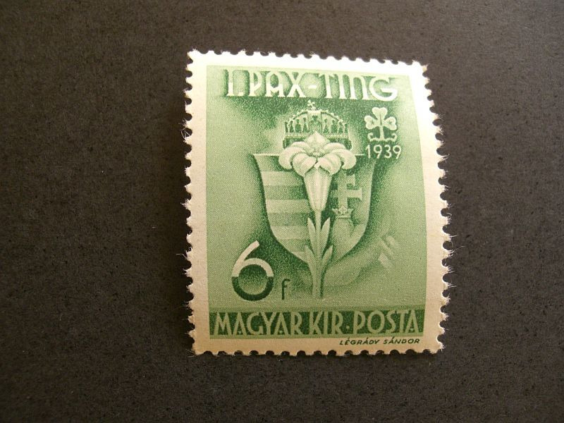1939. Pax-ting postatiszta ** 6 filléres folt a sziromban tévnyomat
