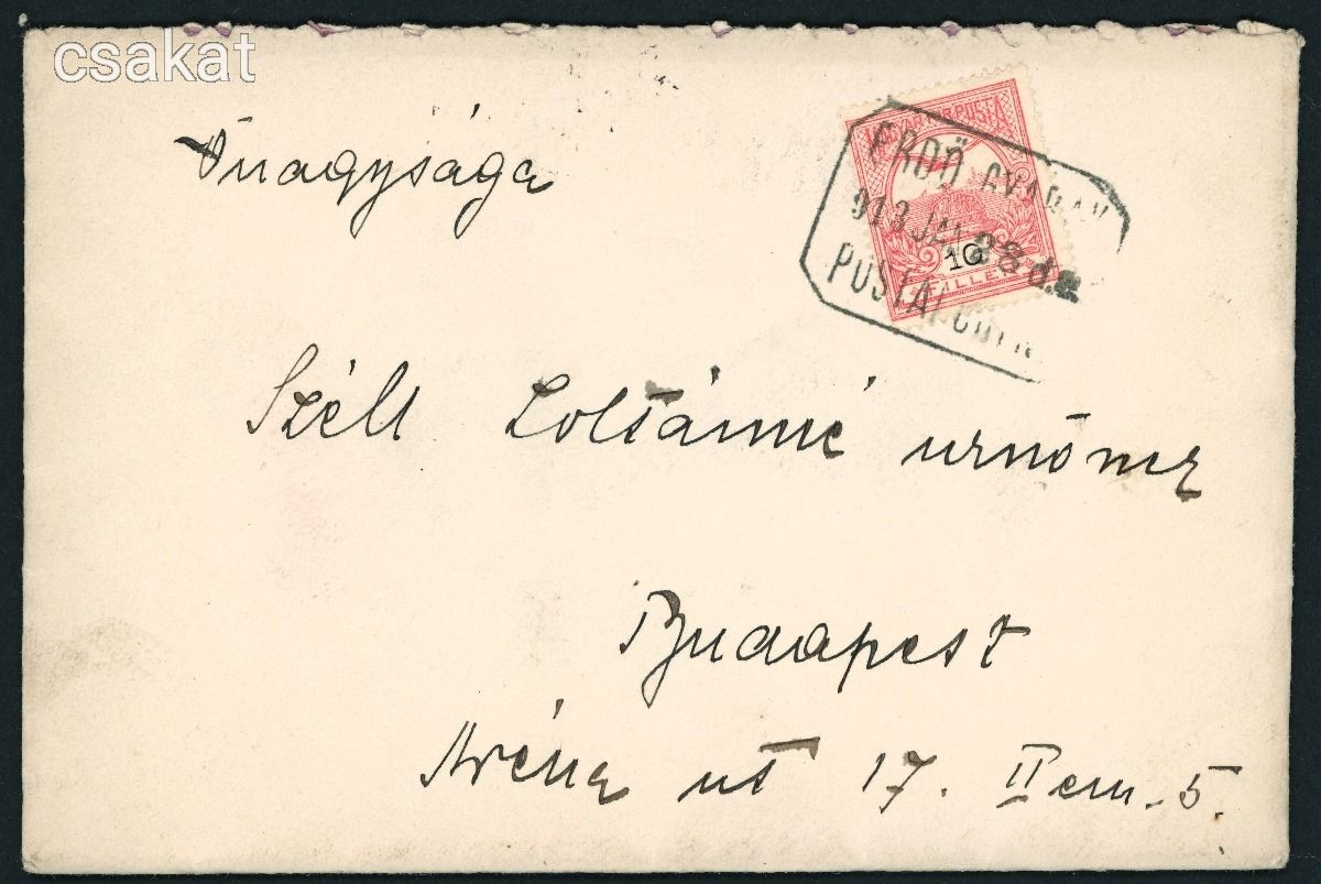 1913 turul ERDŐ GYARAK postaügynökség bélyegzés borítékon szép viaszpecsétekkel MPPFB 50p  (e09)