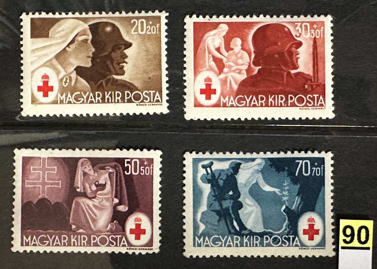Magyarország 1944 Vöröskereszt III. postatiszta bélyeg sor -90.-