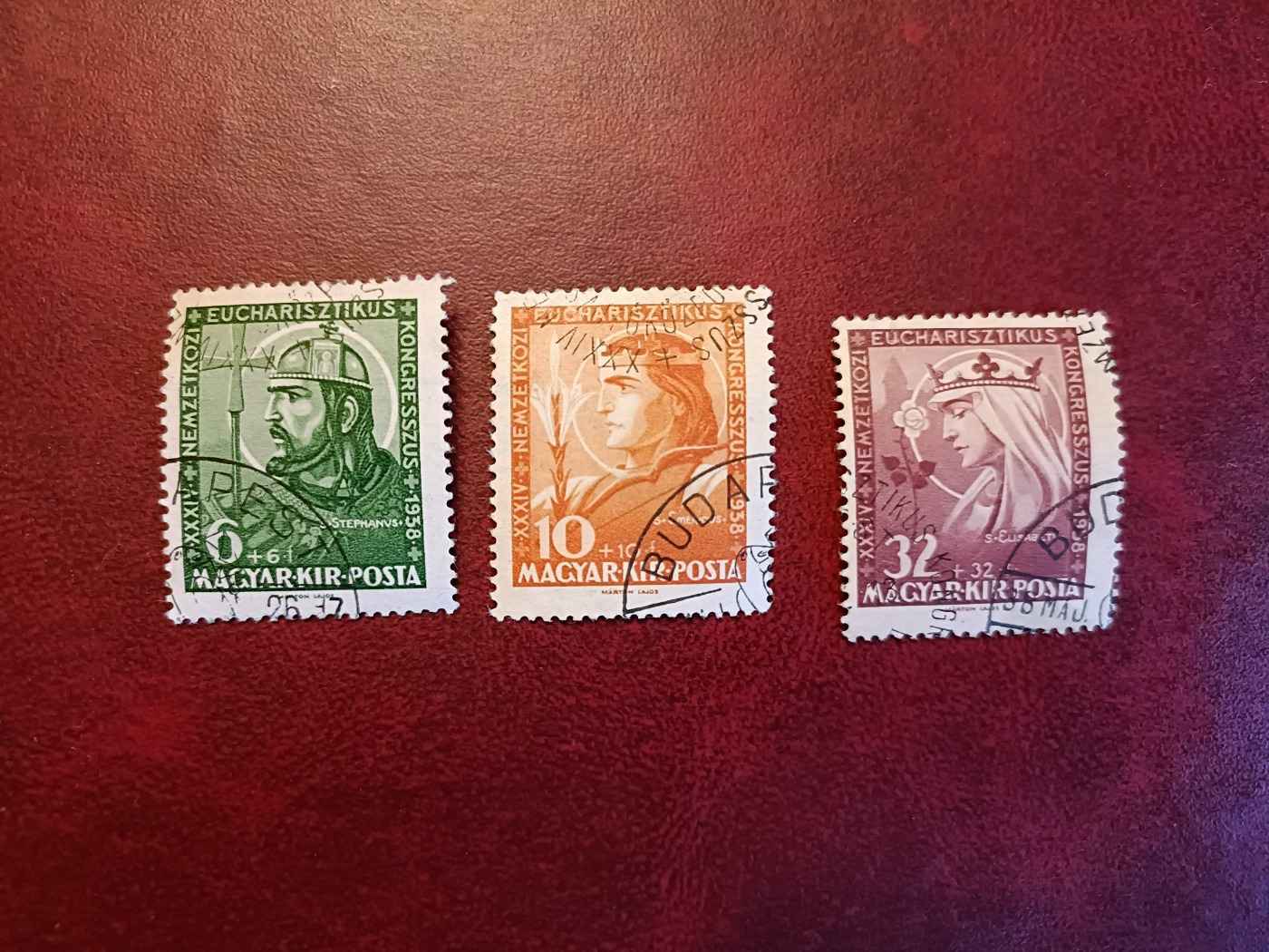 Eucharisztikus blokkból értékek kiszedve 1938