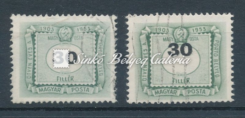 1953. 50 éves a Magyar Portóbélyeg - tévnyomat