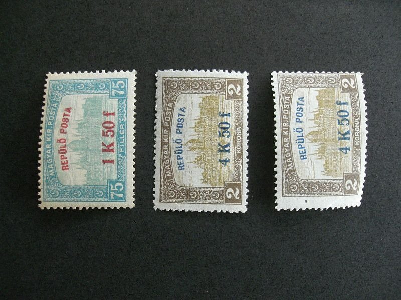 1918. Repülő posta postatiszta ** sor és 1 darab