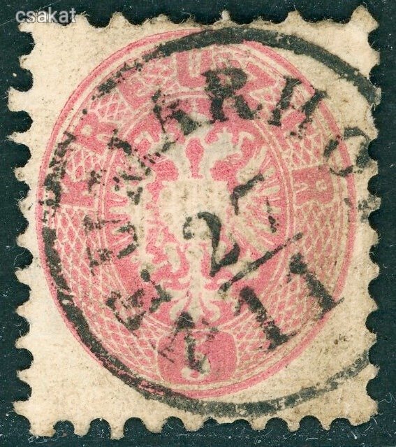 1864 OPM 5kr NEUMARHOF bélyegzés  Novi Marof Varasd Horvát Gudlin E2.2 / 400p (d75)