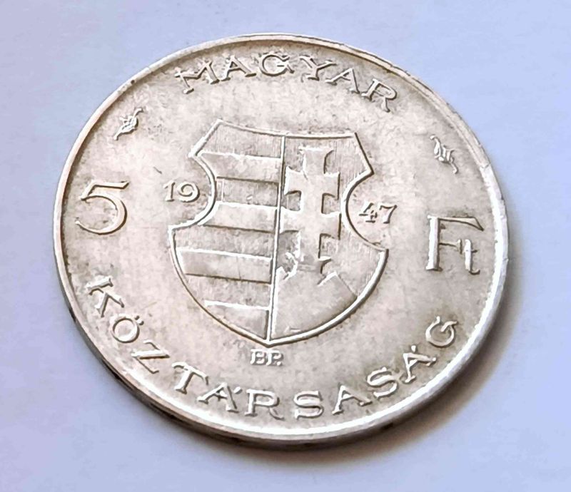 1947, KOSSUTH EZÜST 5 Ft!