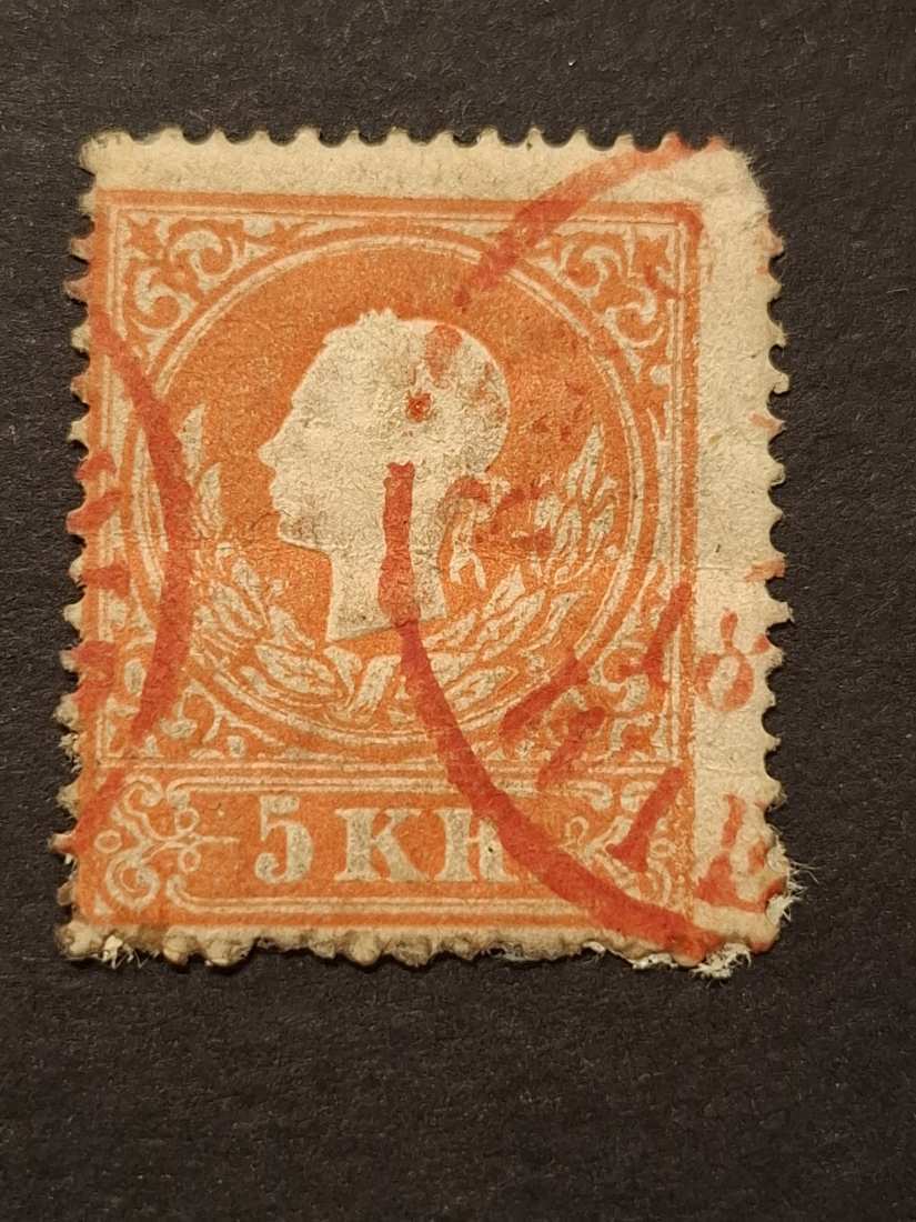1858 könyvnyomat dombornyomással Piros Wien 5 kr