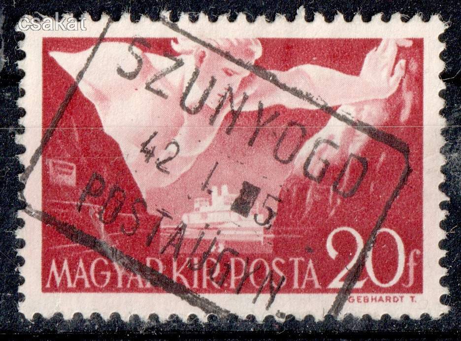 1942 szép és ritka SZUNYOGD postaügynökség bélyegzés Partium Romania MPPFB PÜ40 / 500p  (d10)