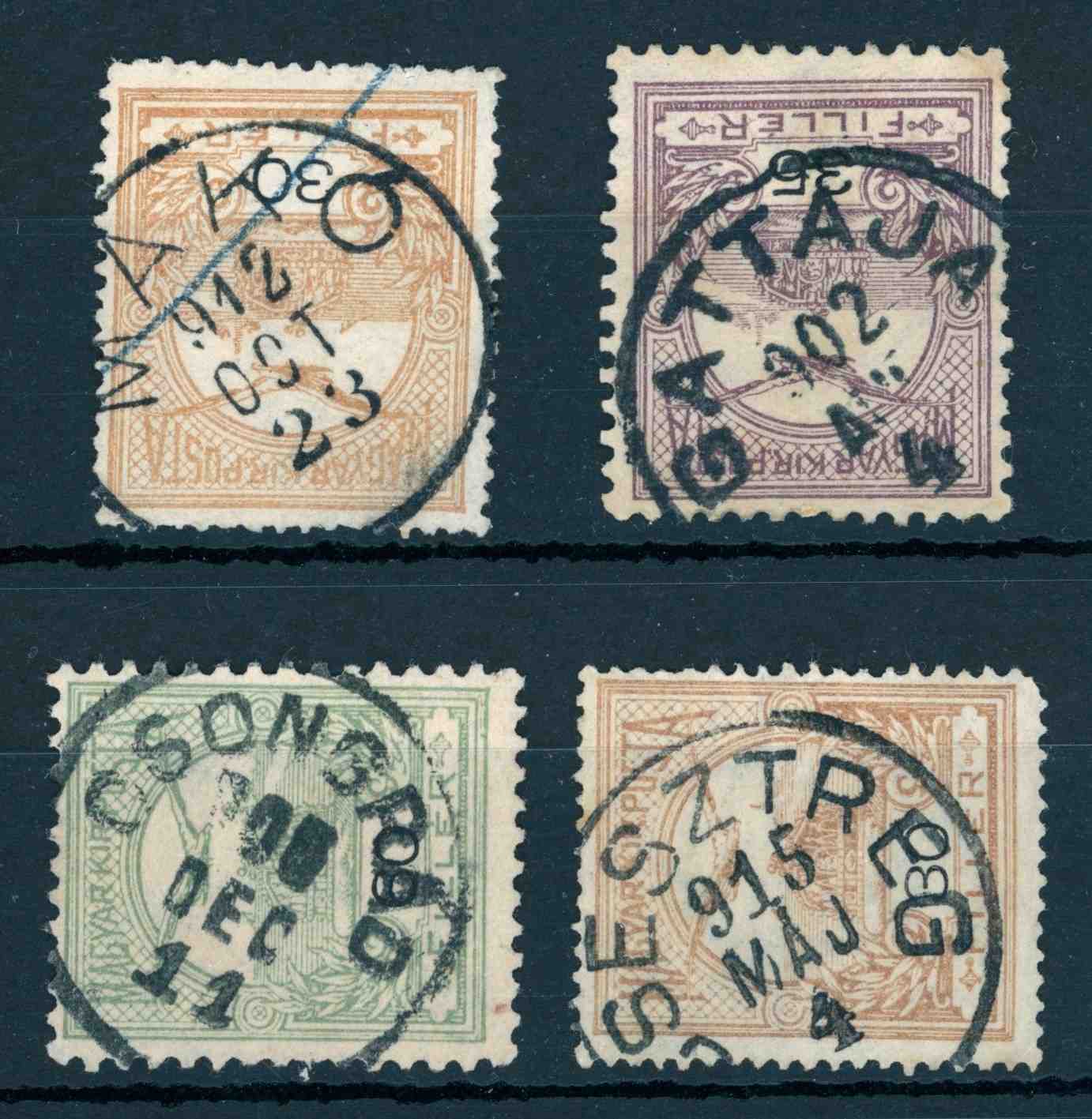 1900+ turul bélyegzések MAKÓ + GATTAJA + CSONGRÁD + CSESZTREG Gudlin 80 pont (e78)