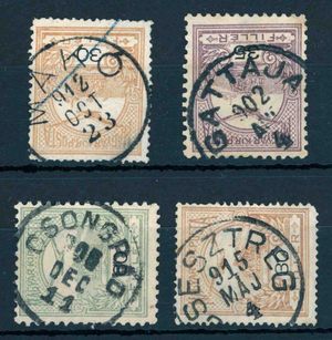1900+ turul bélyegzések MAKÓ + GATTAJA + CSONGRÁD + CSESZTREG Gudlin 80 pont (e78)